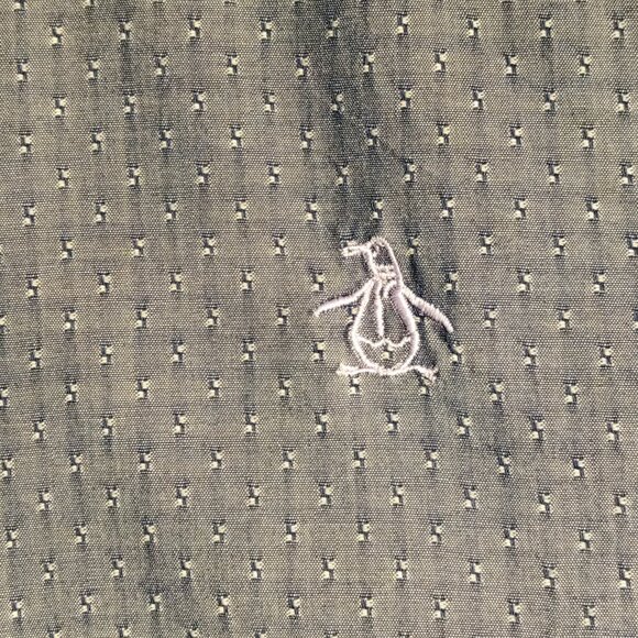 PENGUIN by MUNSINGWEAR Shirt  Men's Small  Chambray Blue  Vintage  short-sleeve - Picture 6 of 12